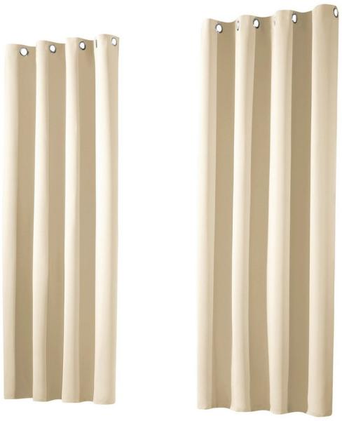 heimtexland Verdunkelungsvorhang Thermo Verdunkelungsgardinen Ösenschal Vorhänge (2 St), Ösen, verdunkelnd, Verdunkelungsstoff, blickdicht, Sonnenschutz, Verdunklung, Kälteisolierung, Schalldämmung