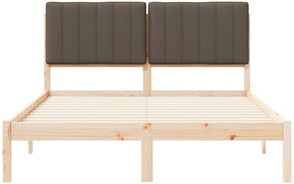 vidaXL Bettgestell mit gepolstertem Kopfteil Taupe 140 x 190 cm 878057 Bild 4