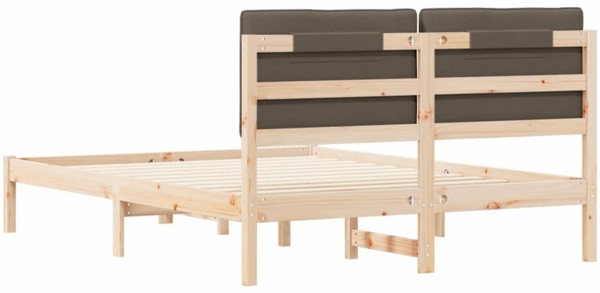 vidaXL Bettgestell mit gepolstertem Kopfteil Taupe 140 x 190 cm 878057 Bild 6