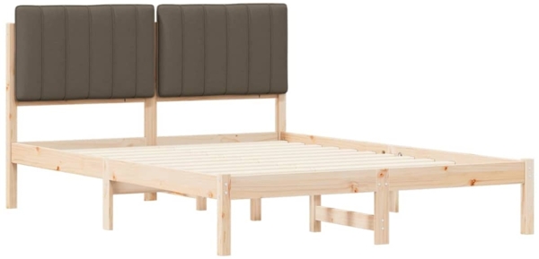 vidaXL Bettgestell mit gepolstertem Kopfteil Taupe 140 x 190 cm 878057 Bild 3
