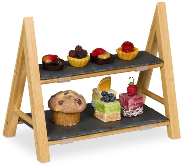 2-stöckige Etagere mit Schieferplatten 10050664