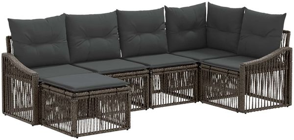 vidaXL Gartensofa-set 6 pcs Grau Poly-Rattan 3436073