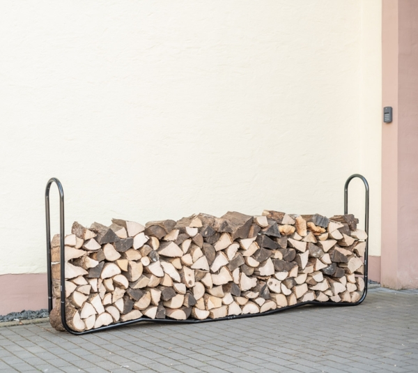 ShelterLogic Stahl Kaminholzregal | Schwarz |