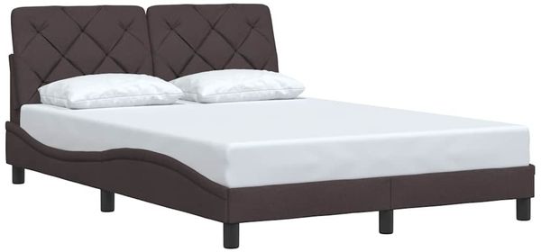Einzelbettgestell Design für Erwachsene ohne Matratze Dunkelbraun 120x200 cm Stoff d4471e