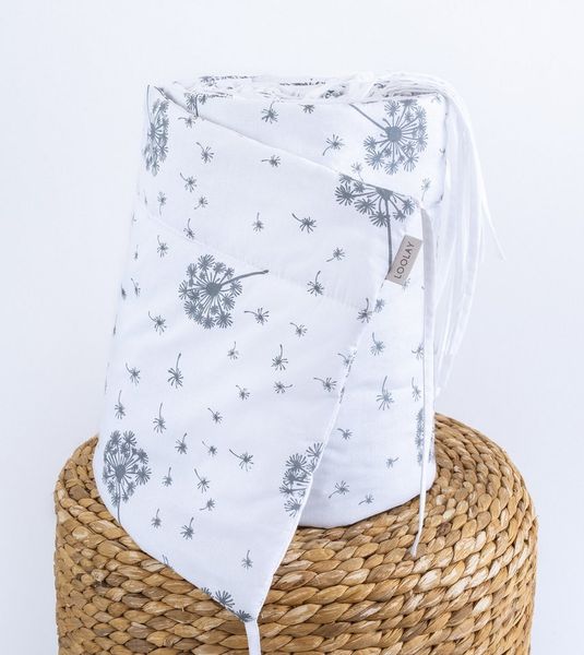 Loolay Bettnestchen Pustelblume WEIß Baumwolle Atmungsaktives Babybett BETTUMRANDUNG, (Bett 140x70cm - 420, 210 cm, 120x60cm - 360, 180 cm, Babyaussttatung Umrandung Kopfschutz Kantenschutz Bettschlange), Super PREMIUM Baby GESCHENK! 100% Natural Baumw...