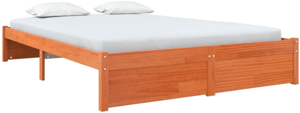 vidaXL Bettrahmen Wachsbraun 120x200 cm Massivholz Kiefer 864013