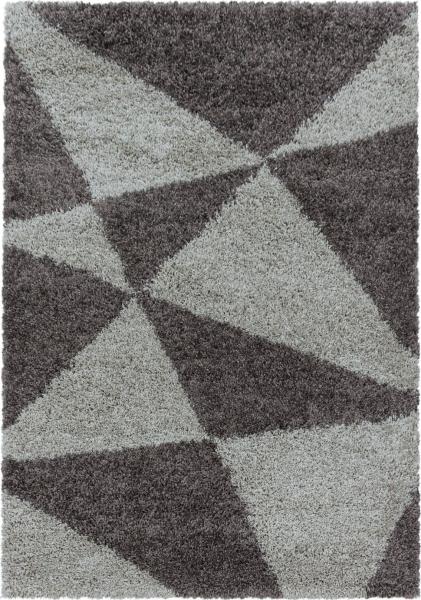 Hochflor Teppich Tarra rechteckig - 120x170 cm - Taupe