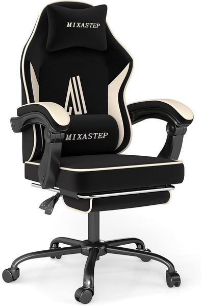 NSMAZXO Gaming Stuhl Fußstütze Kopfstütze Lendenkissen 130kg Ergonomisch