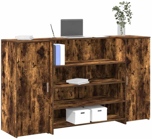 vidaXL Empfangstheke Räuchereiche 180x50x103,5 cm Holzwerkstoff 3324173