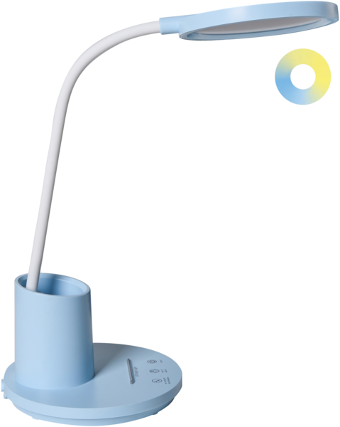 LED Schreibtischlampe VELA mit Dimmer Blau