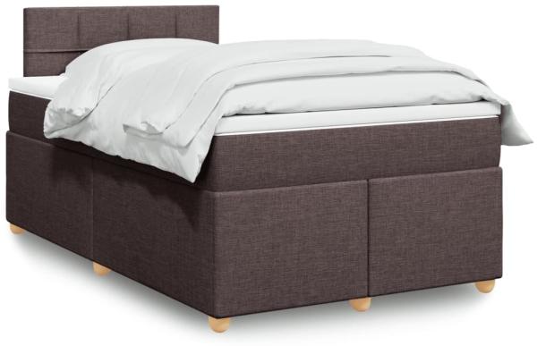 vidaXL Boxspringbett mit Matratze Dunkelbraun 120x200 cm Stoff 3288950