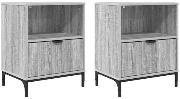 vidaXL Nachttische 2 pcs Grau Sonoma 49 x 36 x 61 cm Holzwerkstoff 883487