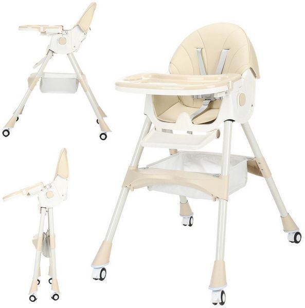 oyajia Kinderstuhl 3-in-1 Kinderstuhl, Kombistuhl, Babystuhl, höhenverstellbar klappbar (Babystuhl mit Tablett und 5-Punkt-Gurt, Fußstütze, Einfach zu Reinigen), Baby Wippe, ab 6 Monaten bis 3 Jahren