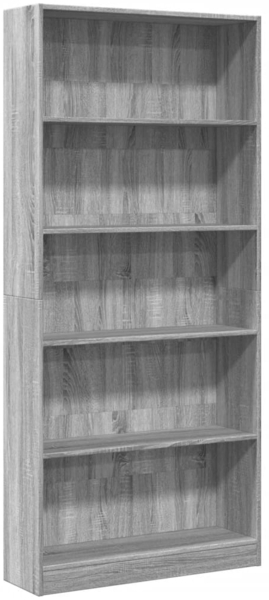 vidaXL Bücherregal Grau Sonoma 80x24x176 cm Holzwerkstoff 857858