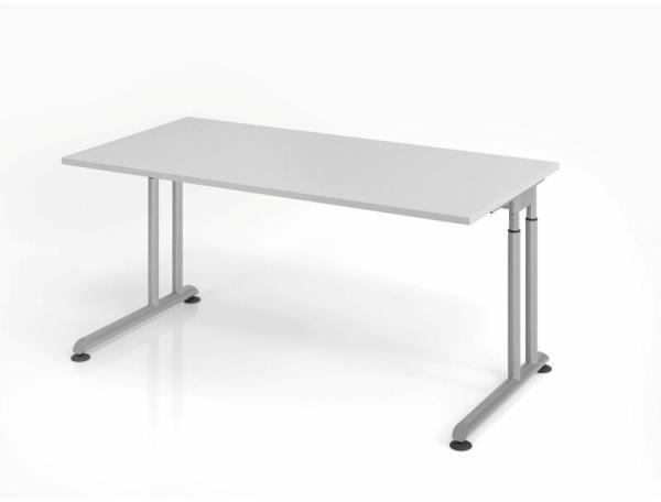 Schreibtisch C-Fuß 160x80cm Grau/Silber