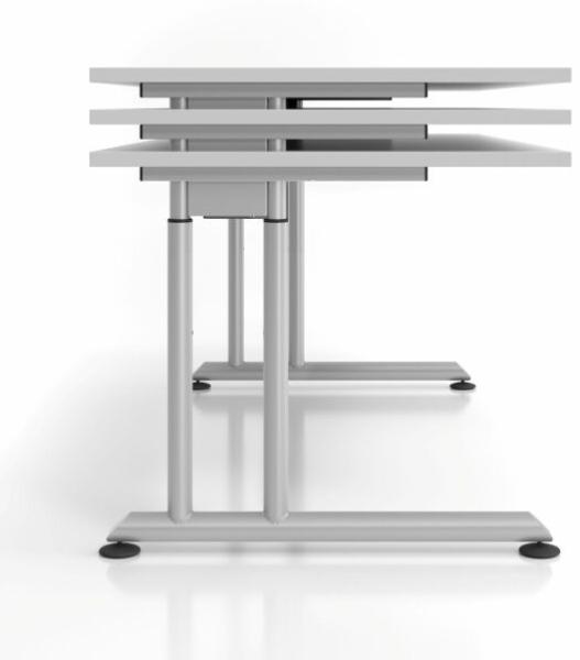 Schreibtisch C-Fuß 160x80cm Grau/Silber