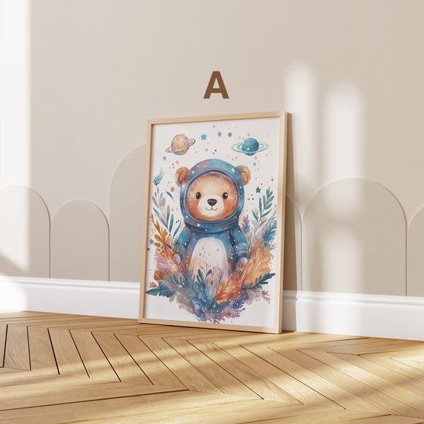 Tiere Kinderzimmer Süß Aquarell Ziege Stinktier Bär Fee Poster · Kinderzimmer Bilder · Wand Deko · Kunst Druck · Deko Print ohne Rahmen - 10 x 15 cm / A