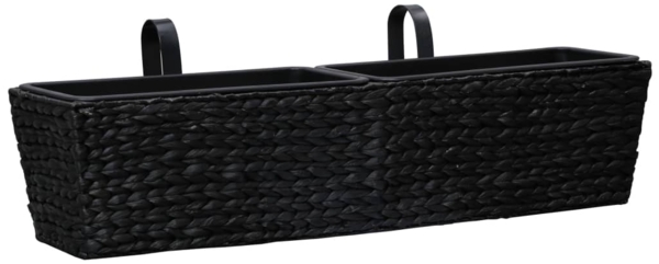 vidaXL Blumenkasten 2 Stk. Wasserhyazinthe Schwarz 45582