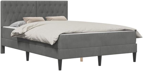 vidaXL Bettgestell mit Matratze Dunkelgrau 160 x 200 cm Samt 3415061 Bild 2