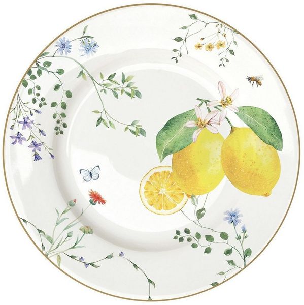 EasyLife Kuchenteller Fleurs et Citrons, Spülmaschinengeeignet
