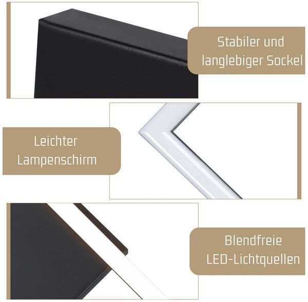 Nettlife LED Deckenleuchte Schwarz Eckig 12/20/24W Warmweiß Küchenlampe Schlafzimmer, LED fest integriert, Modern Esszimmerlampe für Wohnzimmer Kinderzimmer Flur Büro