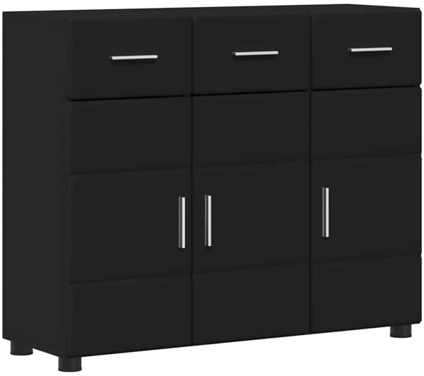 vidaXL Sideboard mit Regal Schwarz 88,5 x 30,5 x 73 cm Holzwerkstoff 880312