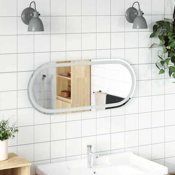 LED-Badspiegel, Wandspiegel, Badezimmerspiegel 90x40 cm Oval