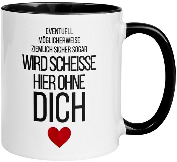 Momentals Tasse Abschied – „Wird scheiße hier ohne dich“ – Abschiedsgeschenk Kollegen, Gratis Versand · Links-&Rechtshänder · Spülmaschinenfest