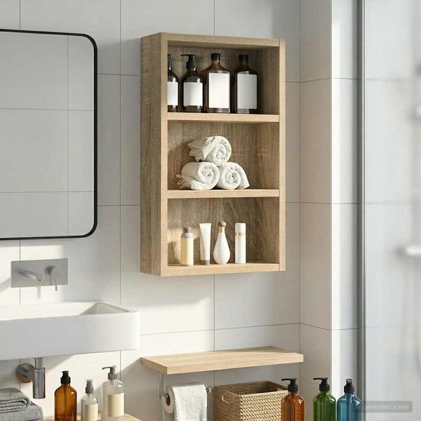 vidaXL Badezimmer-Wandschrank mit Regal Sonoma-Eiche 30 x 10 x 50 cm 889313
