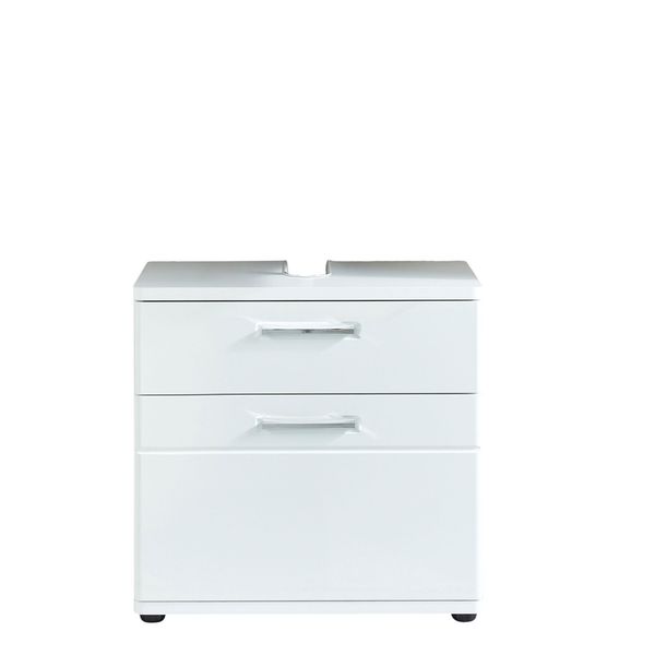 Trendteam 'Monte' Waschbeckenunterschrank, Holz, 60 x 58 x 38 cm, Weiß Hochglanz