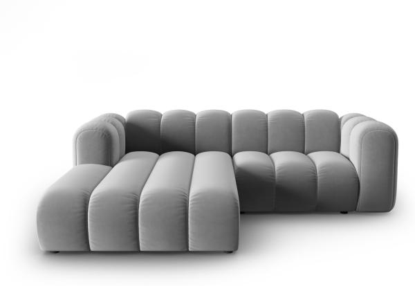 Micadoni Modulares Ecksofa Lupine 3-Sitzer Links Samtstoff Salvador Grau