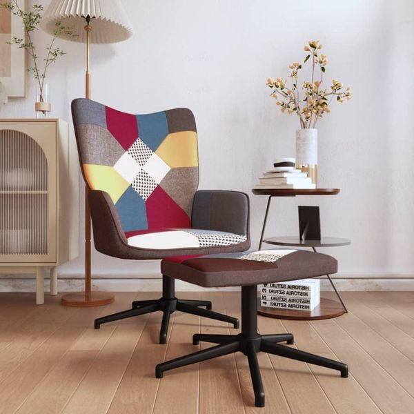 vidaXL Relaxsessel mit Hocker Patchwork Stoff [328188]