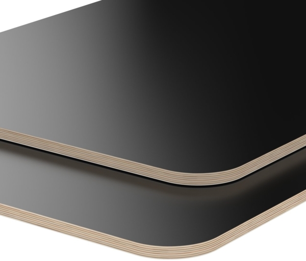 Multiplexplatte Holzplatte Tischplatte Birke melaminbeschichtet schwarz Eckenradius 100 mm - Größe 70 x 70 cm - Höhe 1,8 cm - Farbe schwarz Bild 2