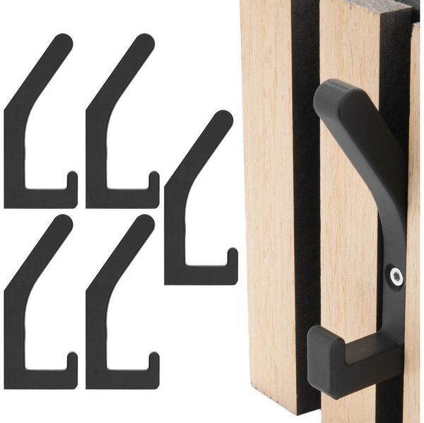 TSB Werk Kleiderhaken Garderobenhaken Akustikpaneele Kleiderhaken, (5-St), Akustik, Paneele, Akustikpanele, Haken, Schwarz