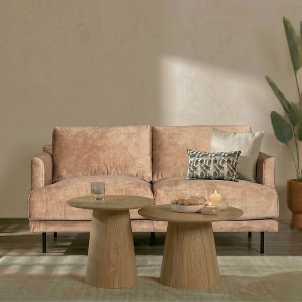 Bronx71 Samt Sofa Denver 2,5-Sitzer taupe