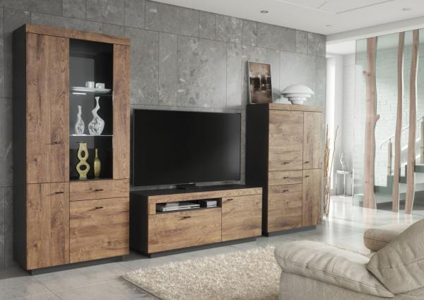 Backofenumbauschrank Rimini 60x207cm matt lackiert Farbe: RAL 1027 currygelb matt / lava RI-D14/RU/2D