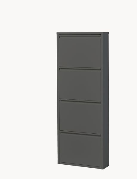 Schuhkipper >Bert< 4 Klappen, 8 paar Schuhe, in anthrazit, Metall - 51x137x16cm (BxHxT)