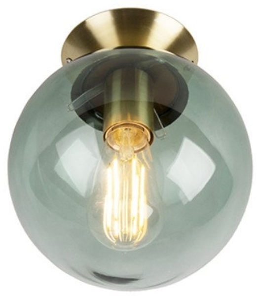 Qazqa Deckenleuchte Pallon, ohne Leuchtmittel, E27, Grün, Art Deco, Glas, 1-flammig