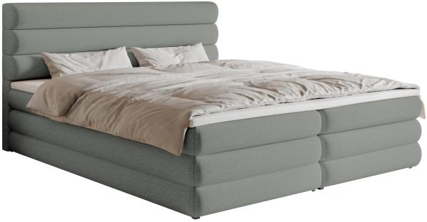 Selsey 'Alegre' Boxspringbett mit Bettkasten, grau, 180x200 cm