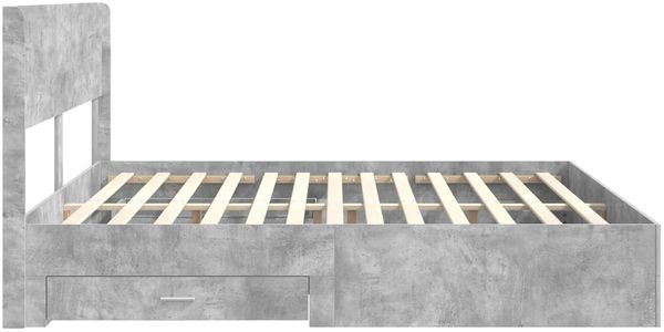 vidaXL Bettgestell mit Stauraum und Kopfteil Betongrau Holzwerkstoff 3414434 Bild 7
