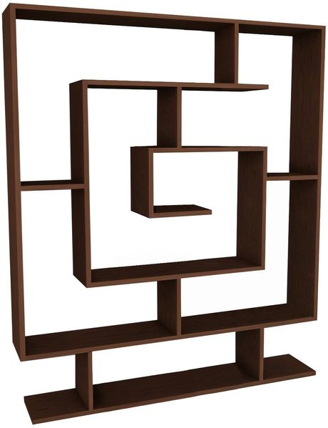 Dmora Bücherregal Sanvu, Büroregal, Mobiler Buchhalter, Bücherbrett, 125x22 h149 cm, Braun