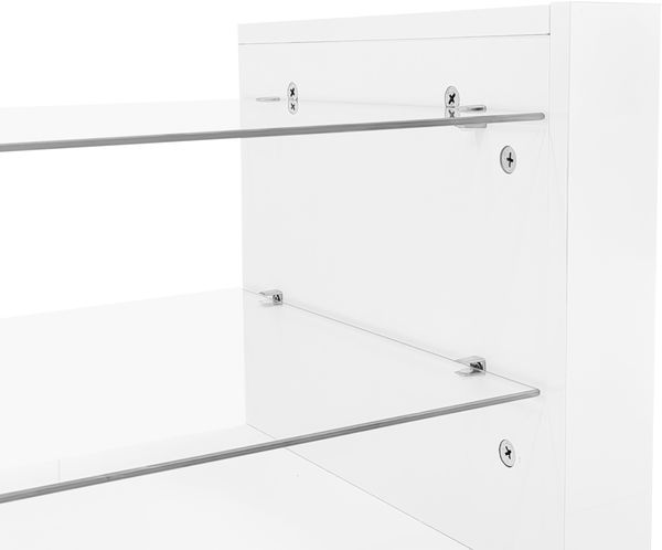 Wohnzimmer-Set aus TV-Schrank und Couchtisch, Hochglanz mit LED, 181x38x38 cm & 100x50x40,3 cm, Weiß Bild 6