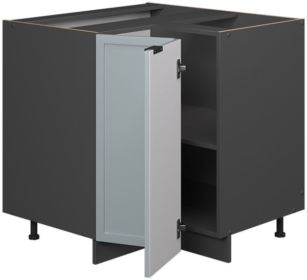 Eckunterschrank Fame-Line Hellblau-grau 80.5 cm , AP Eiche Vicco