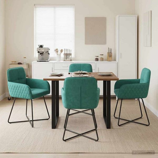 vidaXL Esszimmerstühle 4 pcs Samt (V) Türkis 59 x 56,5 x 86 cm 3428217