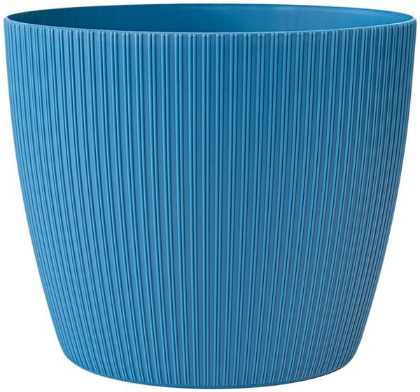 KONZEPT Blumentopf groß, gerillte Struktur 26/30cm, Übertöpfe für Zimmerpflanzen, aus Kunststoff ideal für Wohnzimmer, Küche und Balkon