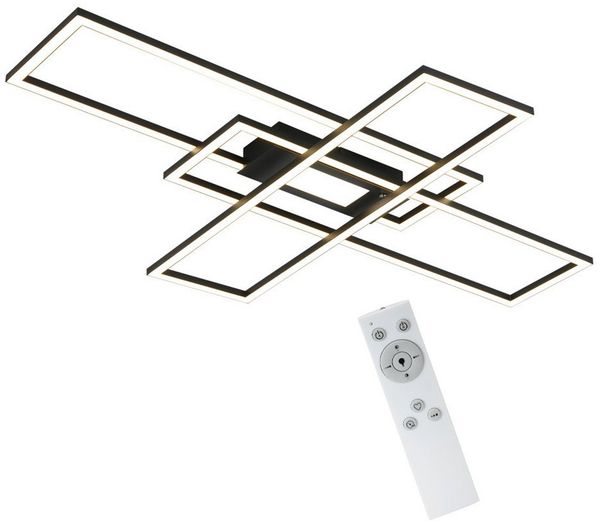 Nettlife LED Deckenleuchte Dimmbar Schwarz/Weiß Deckenlampe Modern Deckenbeleuchtung Wohnzimmer, Dimmbar mit Fernbedienung, LED fest integriert, für Wohnzimmer Schlafzimmer Küche Flur Büro