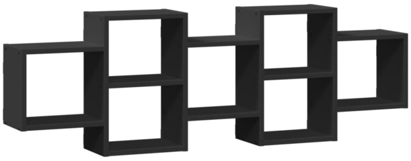 vidaXL Wandregal Schwarz 129x18x42 cm Holzwerkstoff 853219
