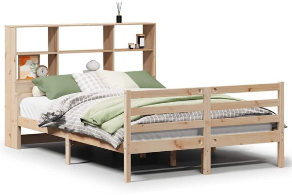 vidaXL Massivholzbett mit Regal ohne Matratze 160x200 cm Kiefernholz 3322241