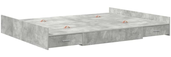 vidaXL Aufbewahrungsbettgestell Beton Grau 150 x 200 cm Holzwerkstoff 3335288