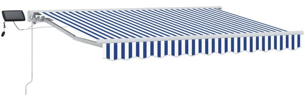 vidaXL Manueller Markisenrahmen mit LEDs Blau und Weiß 2,5 x 2 m 3420496 Bild 2